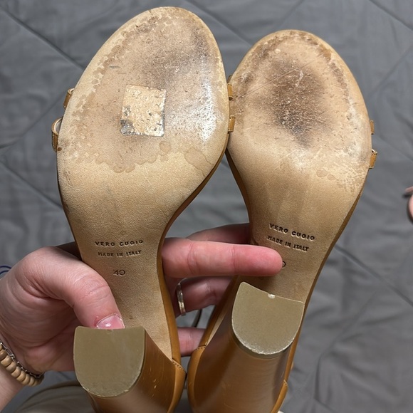 Emerson Fry Brown Leather Vero Cuoio Ankle Strap Heels Size 40 10 - Picture 11 of 15